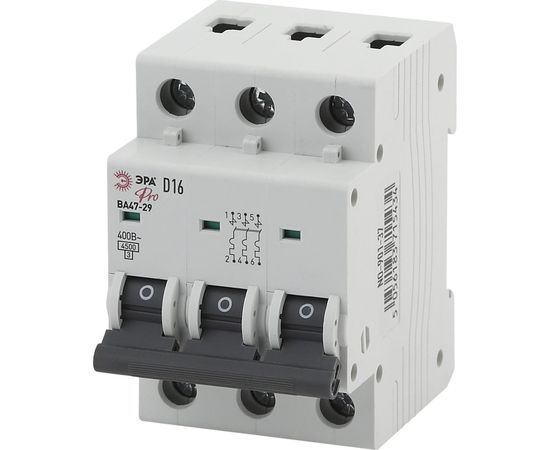Автоматический выключатель ЭРА NO-901-40 ВА47-29 3P 10А кривая D Б0031810 