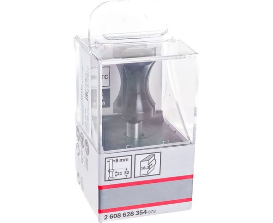 Фреза кромочная полустержневая (20.6х63.5 мм; R18.3 мм; хвостовик 8 мм) по дереву Bosch 2608628354 