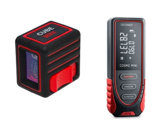 Комплект ADA: Лазерный уровень Cube MINI Basic Edition + дальномер лазерный Cosmo MINI А00585 