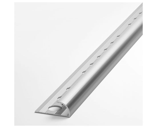 Профиль для плитки ЛУКА алюминиевый окантовочный, 9 мм, 2.7 м, анодированный, серебро УТ000013616 