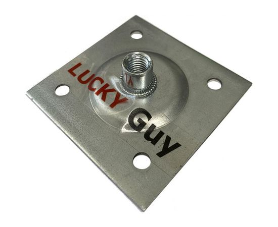 Опорная пластина Lucky Guy облегченная, 60х60х2,0 мм с гайкой М8, оцинк. 200 01 6060 М8 0р – изображение 2