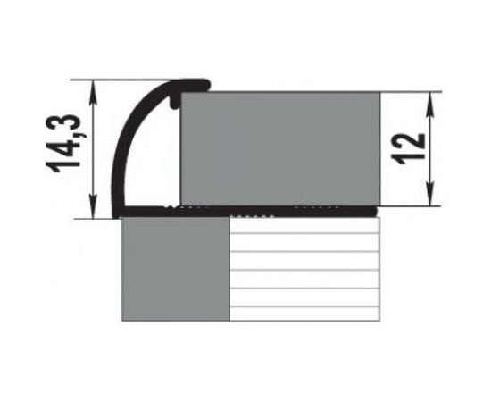 Профиль для плитки ЛУКА алюминиевый окантовочный, 9 мм, 2.7 м, анодированный, серебро УТ000013616 – изображение 2