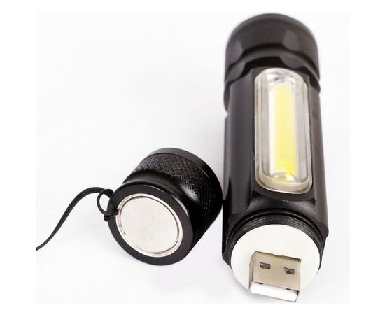 Аккумуляторный фонарь Ultraflash LED51524 4В черный 2LED, 3 Вт, фокус, 4 режима USB 14661 – изображение 2
