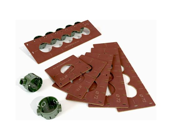 Комплект шаблонов для подрозетников из текстолита для коронки 72 мм BM-013-72 – изображение 2