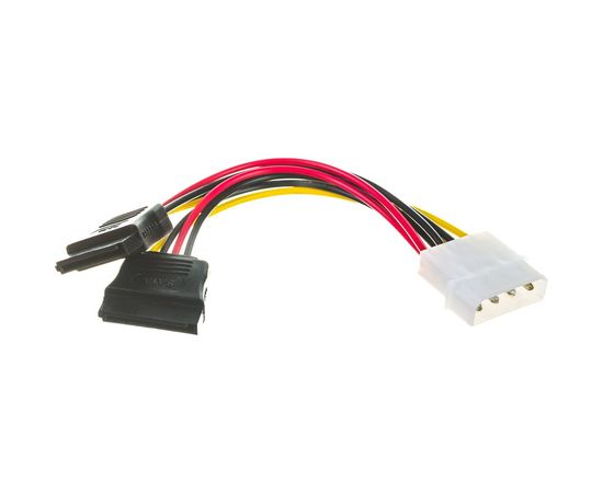 Кабель питания Cablexpert SATA molex 4pin/2xsata 15pin, на 2 устройства, 15см, пакет CC-SATA-PSY – изображение 2