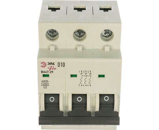 Автоматический выключатель ЭРА NO-901-40 ВА47-29 3P 10А кривая D Б0031810 – изображение 3