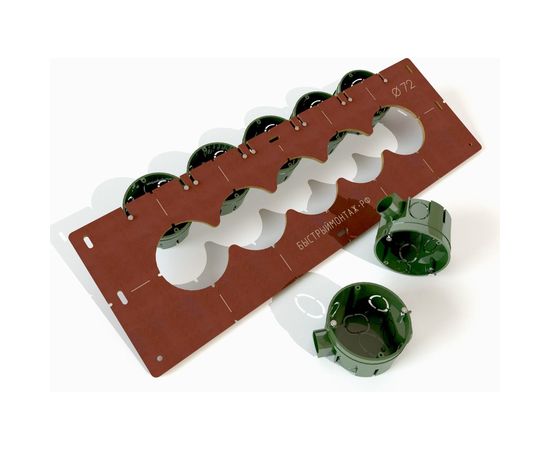 Комплект шаблонов для подрозетников из текстолита для коронки 72 мм BM-013-72 – изображение 3