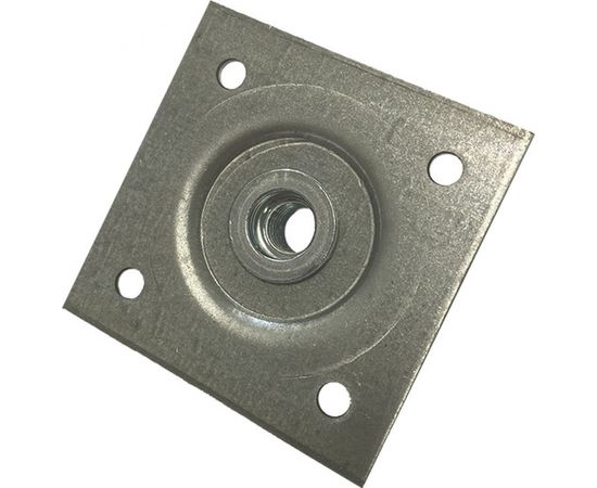 Опорная пластина Lucky Guy облегченная, 60х60х2,0 мм с гайкой М8, оцинк. 200 01 6060 М8 0р – изображение 4