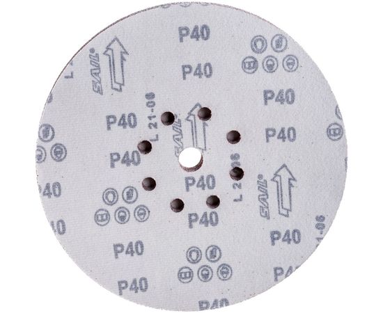 Круг шлифовальный (10 шт; 225 мм; P40; 9 отверстий) ASTECH 8800876 – изображение 5