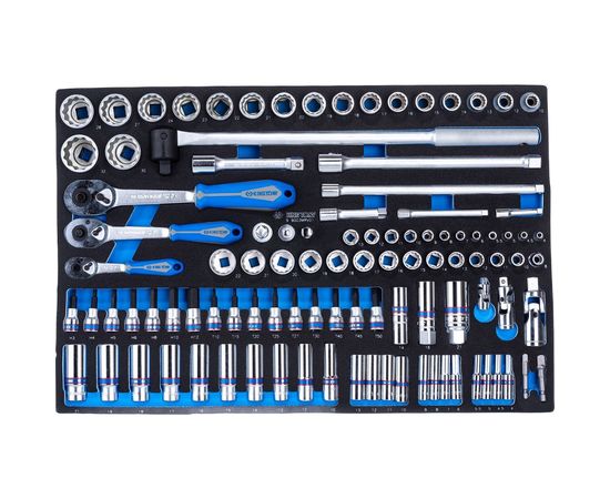 Набор торцевых головок 1/4""&3/8""&1/2"" с принадлежностями, ложемент, 103 предмета KING TONY 9-9003MRV01 