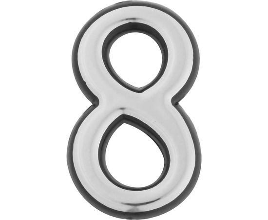 Дверная цифра TUNDRA ""8"" пластиковая, цвет хром, 1 шт. 5206112 