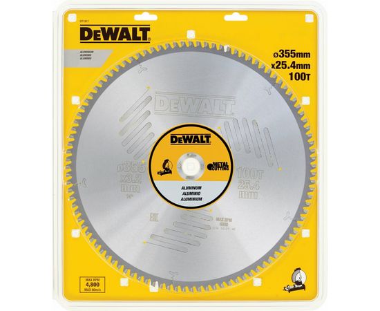 Пильный диск по алюминию EXTREME (355х25,4 мм; 100 зубьев TCG) DEWALT DT1917 