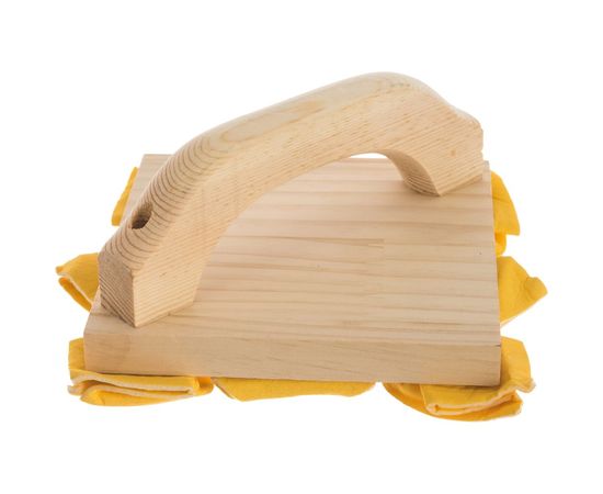 Декоративная терка STMDECOR замшевый лоскут с деревянной ручкой PX005 