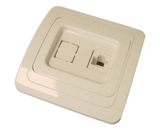 Компьютерная розетка, слоновая кость RJ-45 TDM Валдай SQ1804-0113 