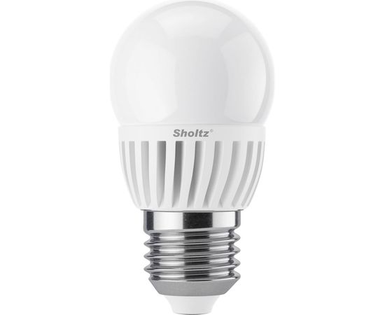 Светодиодная лампа Sholtz шар 11Вт E27 4200К G45 175-265В, керамика + пластик LEB3065 