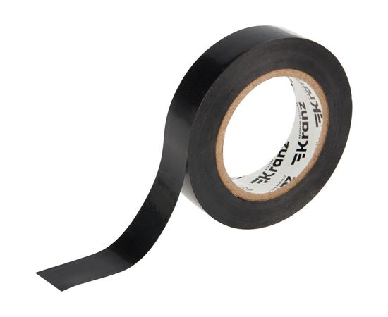 Изолента ПВХ KRANZ 15 мм х 20 м, 0.13 мм, черная KR-09-2606 – изображение 2