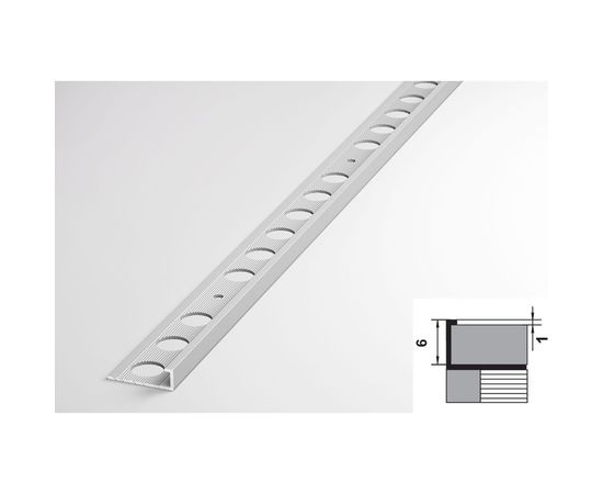 Профиль окантовочный L-образный алюминиевый ЛУКА 6 мм, 2,7 м, 5 шт, Серебро УТ000028912 – изображение 2