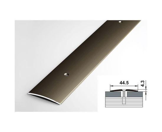 Порог разноуровневый алюминиевый ЛУКА (44,5 мм, 0,9 м, анодированный, Бронза) УТ000002189 – изображение 2