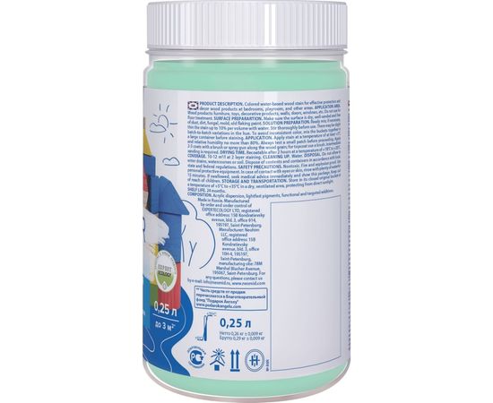 Лазурь Bio Color For Kids бирюзовый, 0,25 л Neomid Н-BCFK-0,25/бирюз – изображение 3