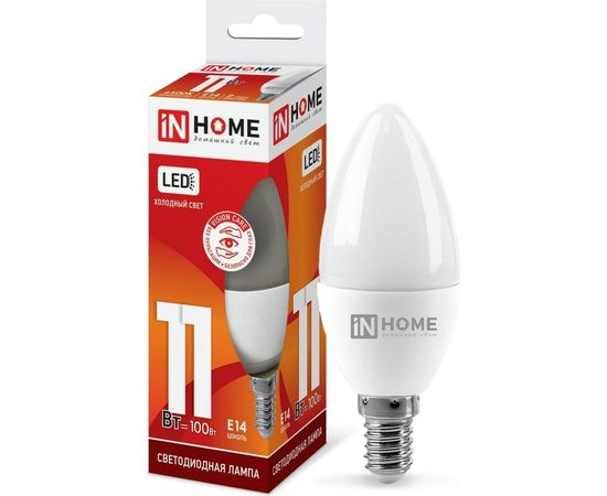 Светодиодная лампа IN HOME LED-СВЕЧА-VC 11Вт 230В Е14 6500К 820Лм 4690612024844 – изображение 3