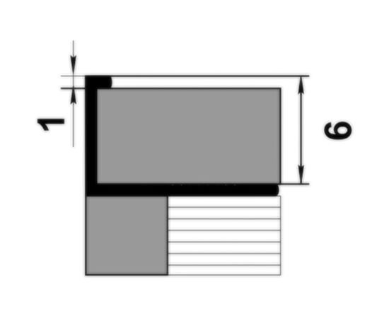 Профиль окантовочный L-образный алюминиевый ЛУКА 6 мм, 2,7 м, 5 шт, Серебро УТ000028912 – изображение 4