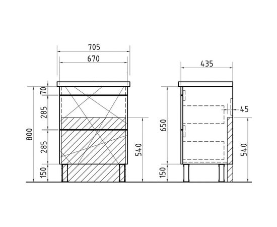 Тумба VIGO Geometry (под умывальник Фостер) Geometry-2-700(Фостер) – изображение 6