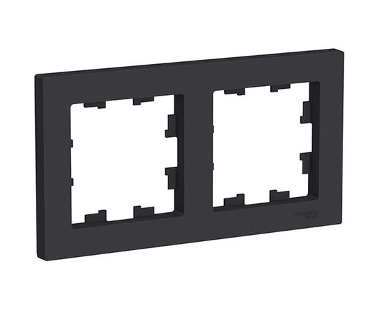 Рамка Schneider Electric ATLASDESIGN, 2-постовая, универсальная, карбон, ATN001002 