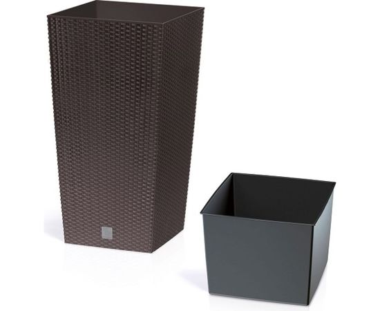 Кашпо для цветов Prosperplast RATO SQUARE венге 2 предмета 37 и 91.5л DRTS400-440U 