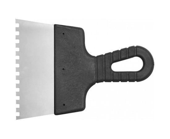 Фасадный шпатель VOREL 150мм 6х6мм зубчатый пластиковая ручка 6299 