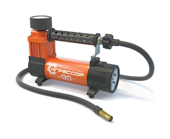 Автомобильный металлический компрессор 12V с LED фонарем Агрессор AGR-30L 