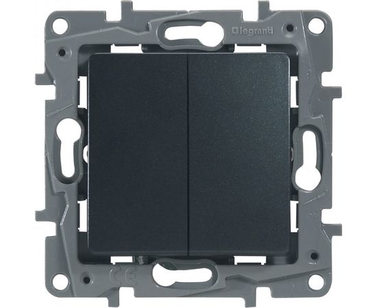 Проходной механизм выключателя Legrand 2-кл. СП Etika 10А IP20 антрацит Leg 672612 1066888 