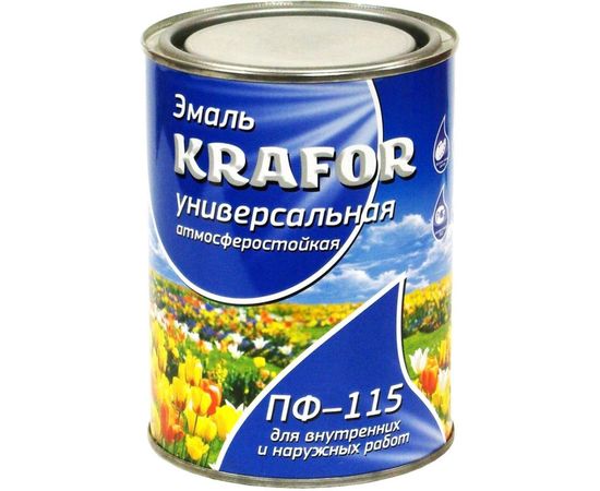 Универсальная эмаль Krafor ПФ-115 белая 2.7 кг 6 25961 