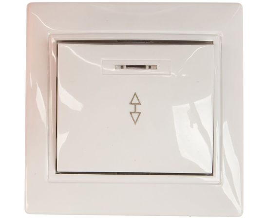 Одноклавишный проходной выключатель с подсветкой, белый UNIVersal Севиль С0125 