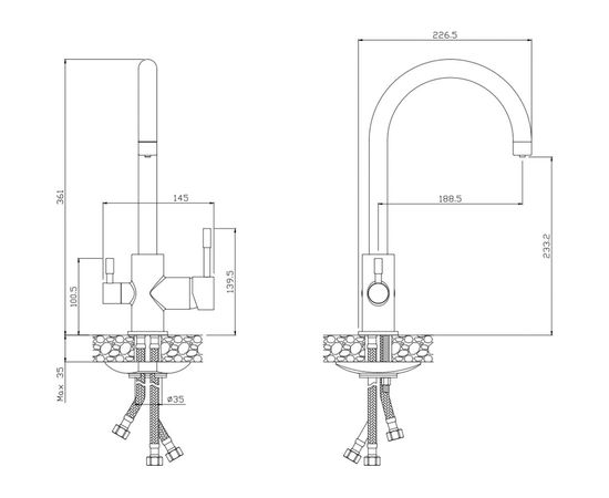 Смеситель для кухни OLIVES BALEAR 13440BL с каналом для питьевой воды – изображение 2