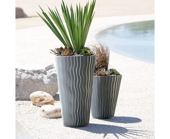 Кашпо для цветов Prosperplast SANDY SLIM 18 и 45 л, серое DPSP400-405U – изображение 2