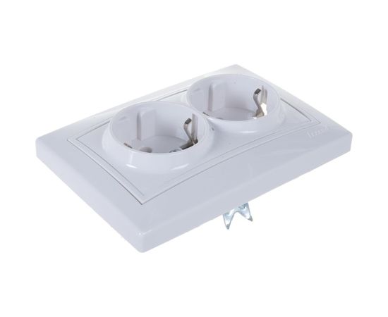 Двойная розетка LEZARD MIRA с/ з керамика белый с белой вставкой 701-0202-127 – изображение 2