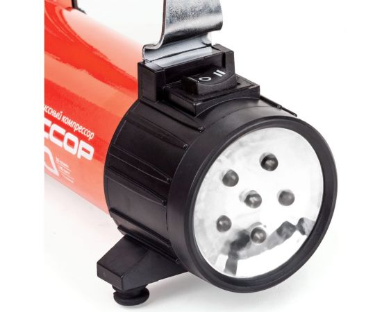 Автомобильный металлический компрессор 12V с LED фонарем Агрессор AGR-30L – изображение 3