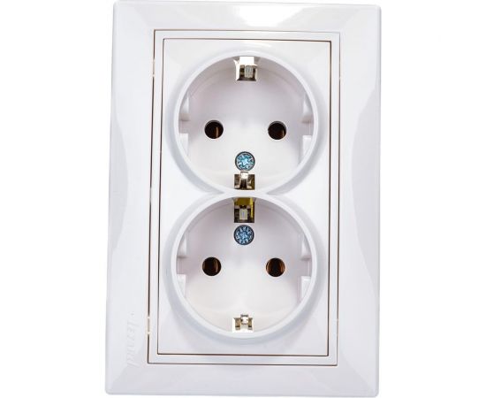 Двойная розетка LEZARD MIRA с/ з керамика белый с белой вставкой 701-0202-127 – изображение 4