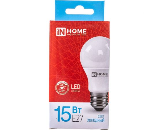 Светодиодная лампа IN HOME LED-A60-VC 15Вт 230В Е27 6500К 1350Лм 4690612020280 – изображение 4