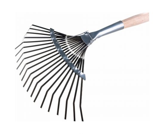 Пластинчатые веерные грабли с деревянным черенком Gigant 20 зубьев, оцинкованные GFE-01 – изображение 4
