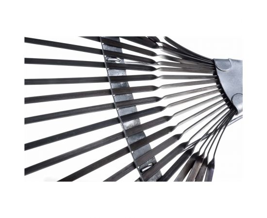 Пластинчатые веерные грабли с деревянным черенком Gigant 20 зубьев, оцинкованные GFE-01 – изображение 5