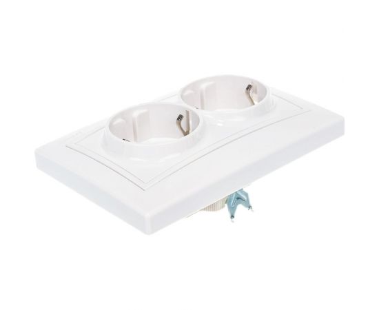 Двойная розетка LEZARD MIRA с/ з керамика белый с белой вставкой 701-0202-127 – изображение 6