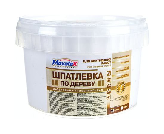 Шпаклевка по дереву (0.4 кг; белая) Movatex Т02353 