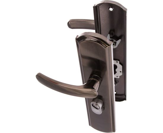 Дверная ручка на планке НОРА-М 200-68 мм левая, мат. хром/черн. никель 5550 