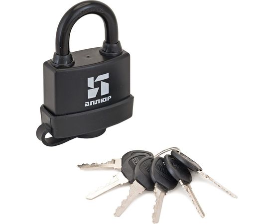 Навесной замок Аллюр ВС1Ч-374П черный пластик 3354 