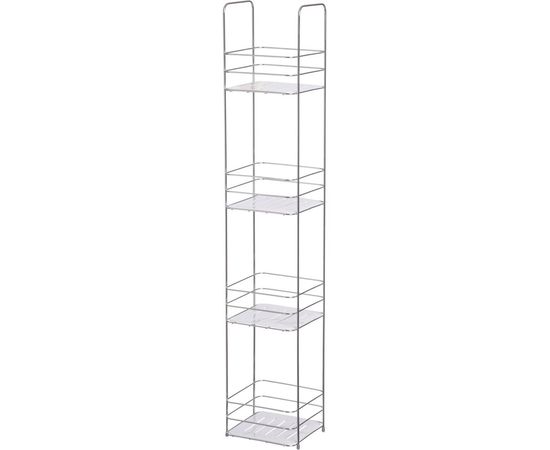 Стеллаж Vanstore PRACTIC для ванной комнаты, 4 яруса, белые вставки 043-00 