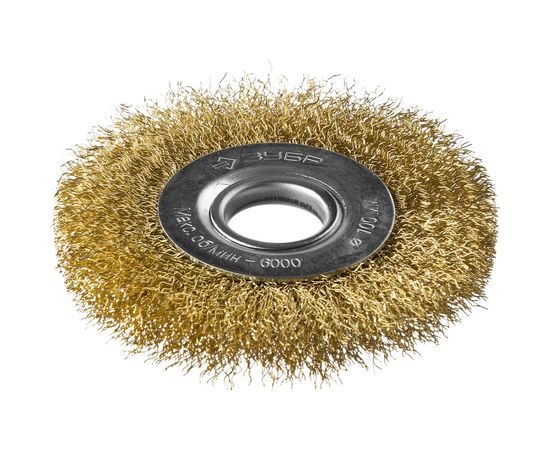 Щетка дисковая (100х22 мм; витая стальная латунированная проволока 0.3 мм) ЗУБР 35187-100_z01 