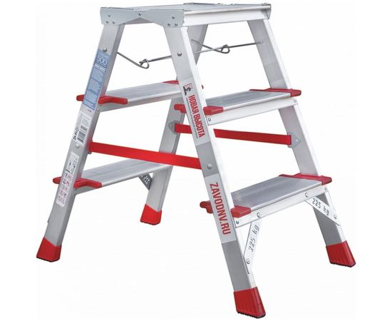 Двухсторонняя стремянка Новая Высота NV500 3 ступени 5120203 