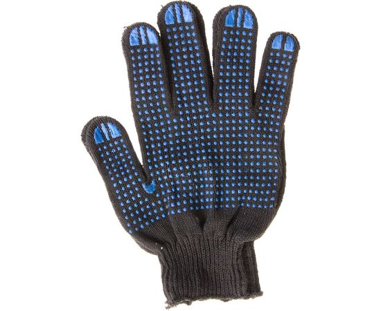 Трикотажные перчатки Россия ПВХ-покрытие Точка 10 класс черные 67855 