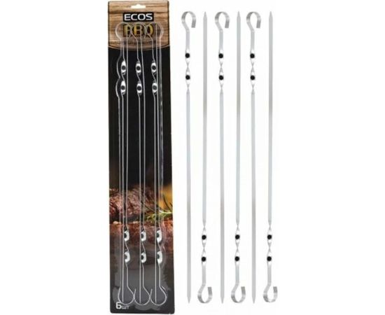 Набор шампуров Ecos ZDBQ-34 6 шт, хромированная сталь, р-р 550х10мм 999641 